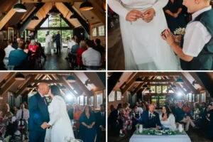 Betsey Wynne wedding venue collage during the ceremony