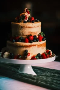 Example of the wedding cake captured by the Crawley wedding photographer