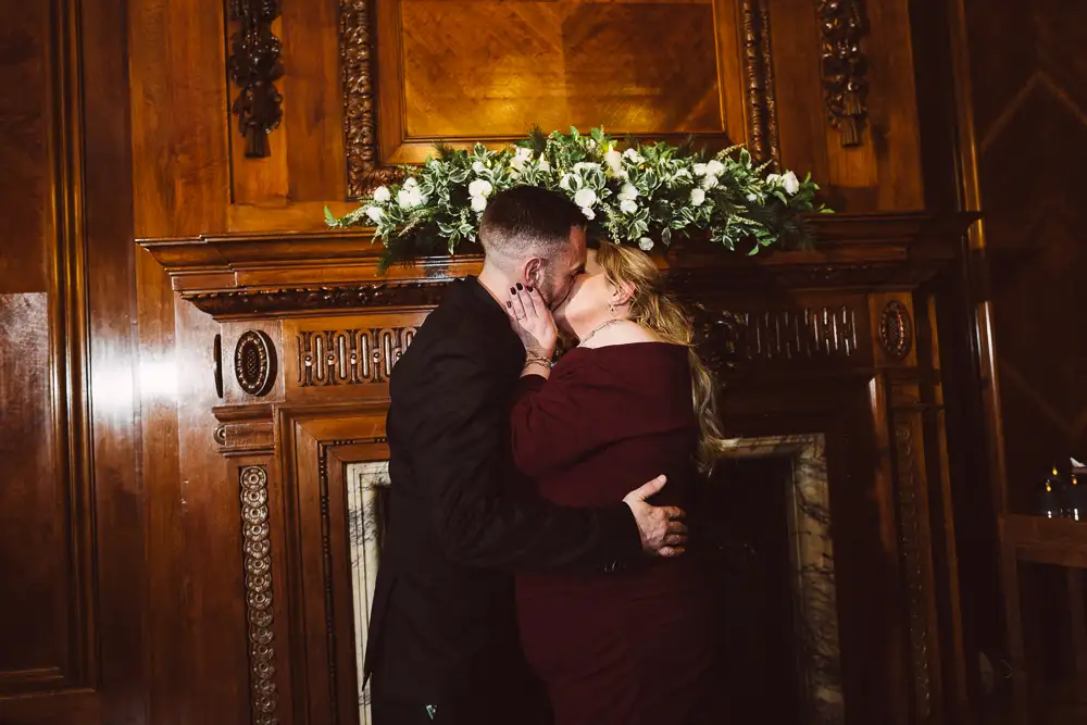 First Kiss at the Old Marylebone Town Hall, documentary reportage by Emotional Wedding Photography